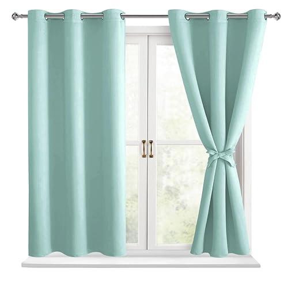 Hiasan Short Blackout Curtains For Bedroom Thermal Insulated Energy Saving Window Curtains For Living Room 2 Drape Panels S