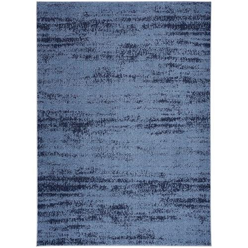 Nourison Essentials Indoor/Outdoor Solid Abstract Denim 6' X 9' Area Rug  Easy Cleaning  Non Shedding  Bed Room  Living Room  Dining Room  Backyard  Deck  Patio (6X9)