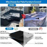 Paswith Outdoor Patio Furniture Covers Waterproof 600D Strong Tear Resistant Outdoor Table Covers, Patio Furniture Covers Windproof Uv & Fade Resistant For Outdoor Furniture(74