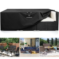 Paswith Outdoor Patio Furniture Covers Waterproof 600D Strong Tear Resistant Outdoor Table Covers, Patio Furniture Covers Windproof Uv & Fade Resistant For Outdoor Furniture(90