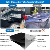 Paswith Outdoor Patio Furniture Covers Waterproof 600D Strong Tear Resistant Outdoor Table Covers, Patio Furniture Covers Windproof Uv & Fade Resistant For Outdoor Furniture(110