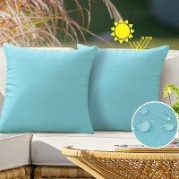 Vakado Aqua Outdoor Waterproof Throw Pillow Covers Decorative Turquoise Outside Patio Furniture Cushion Cases Decor For Garden B