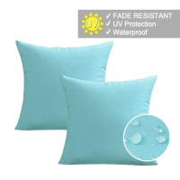 Vakado Aqua Outdoor Waterproof Throw Pillow Covers Decorative Turquoise Outside Patio Furniture Cushion Cases Decor For Garden B