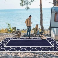 Genimo 9 X 18 Outdoor Rug Waterproof For Patio Foldable Reversible Plastic Straw Area Rugs Mat For Rv Decor Outside Carpet F