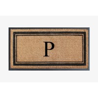 A1 Home Collections A1Hc Natural Rubber Coir Doormat 24X48 Monogrammed Door Mat For Front Door Antished Treated Durable Do