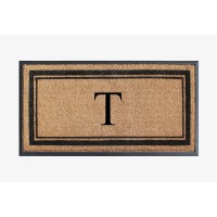 A1 Home Collections A1Hc Natural Rubber Coir Doormat 24X48 Monogrammed Door Mat For Front Door Antished Treated Durable Do