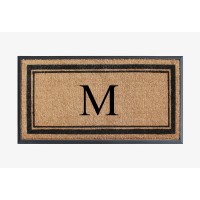 A1 Home Collections A1Hc Natural Rubber Coir Doormat 24X48 Monogrammed Door Mat For Front Door Antished Treated Durable Do