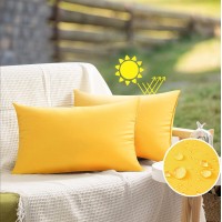 Vakado 12X20 Throw Pillow Covers Decorative Outdoor Waterproof Yellow Outside Patio Furniture Cushion Cases Decor For Garden Ben