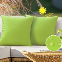 Vakado Outdoor Waterproof Throw Pillow Covers 16X16 Set Of 2 Decorative Green Patio Furniture Cushion Cases Outside Decor For Co