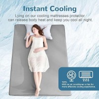 Ailemei Direct Cooling Thin Mattress Pad  Queen Size Mattress Topper For Hot Sleepers  With A Deep Pocket Fits 16