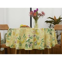 Yihomer Indoor Outdoor Tabletop For Spring Summer Decorations Picnics And Dinner Parties Stain And Water Resistant Lemon Bli