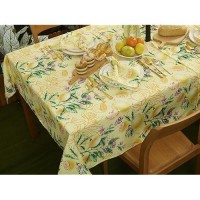 Yihomer Indoor Outdoor Tabletop For Spring Summer Decorations Picnics And Dinner Parties Stain And Water Resistant Lemon Bli