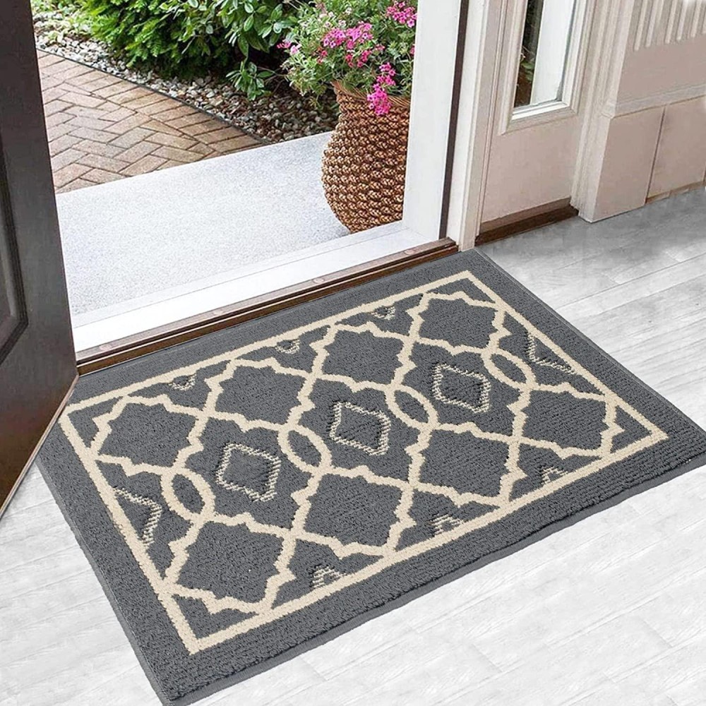 Chichic Grey Indoors Doormat 20 X 315 Inch Welcome Mat Front Back Indoors Door Mats For Home Entrance Entry Way Entry Rugs Floo