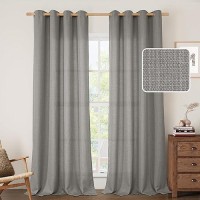 Lamit Natural Linen Curtains For Bedroom 84 Inch Faux Linen Textured Sheer Filtering Privacy Drapes Grommet Window Panels For L