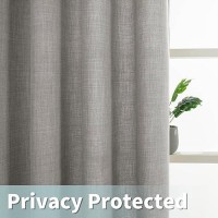 Lamit Natural Linen Curtains For Bedroom 84 Inch Faux Linen Textured Sheer Filtering Privacy Drapes Grommet Window Panels For L