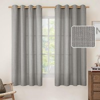 Lamit Faux Linen Curtains For Bedroom Grommet Thick Linen Drapes Sheer Filtering Privacy Window Treatments Curtains For Living