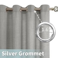 Lamit Faux Linen Curtains For Bedroom Grommet Thick Linen Drapes Sheer Filtering Privacy Window Treatments Curtains For Living