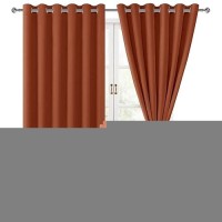 Hiasan Fall Grommet Blackout Curtains For Bedroom 70 X 84 Inches Thermal Insulated Light Blocking Window Drapes For Living