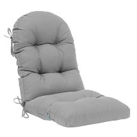 Qilloway Indoor/Outdoor High Back Chair Cushion For Adirondack Spring/Summer Seasonal All Weather Replacement Rocking Chair Cushions. (1 Piece  Grey)