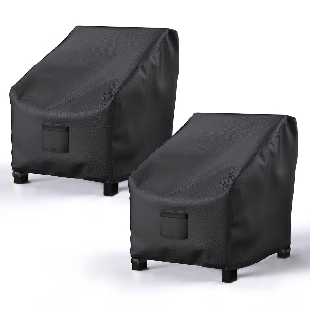 Brosyda Patio Chair Furniture Covers 2 Pack, Outdoor Furniture Cover Waterproof, Heavy Duty Lounge Deep Seat Covers 30