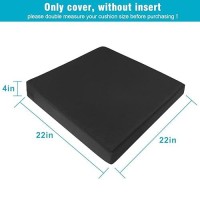 Gueglsa Outdoor Cushion Covers 22X22X4  Patio Replacement Cushion Slipcovers  Weather Resistant Chair Cushion Slip Cover  Set Of 2  Black