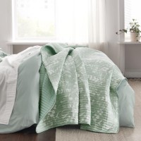 Bedsure Floral Quilt Set Queen Reversible Mint Green Botanical Quilt Bedding Set 3 Pieces Lightweight Bedspread Soft Microfi