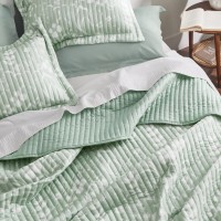 Bedsure Floral Quilt Set Queen Reversible Mint Green Botanical Quilt Bedding Set 3 Pieces Lightweight Bedspread Soft Microfi