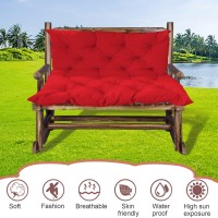 Miokystaner Porch Swing Cushions With Backrest, 2-3 Seater Waterproof Bench Pad Cushions, Thicken 4