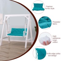 Miokystaner Porch Swing Cushions With Backrest, 2-3 Seater Waterproof Bench Pad Cushions, Thicken 4