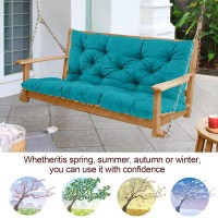 Miokystaner Porch Swing Cushions With Backrest, 2-3 Seater Waterproof Bench Pad Cushions, Thicken 4