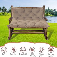 Miokystaner Porch Swing Cushions With Backrest, 2-3 Seater Waterproof Bench Pad Cushions, Thicken 4