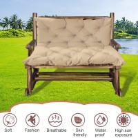 Miokystaner Porch Swing Cushions With Backrest, 2-3 Seater Waterproof Bench Pad Cushions, Thicken 4