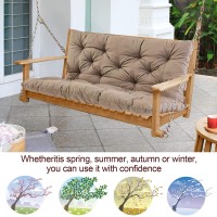 Miokystaner Porch Swing Cushions With Backrest, 2-3 Seater Waterproof Bench Pad Cushions, Thicken 4