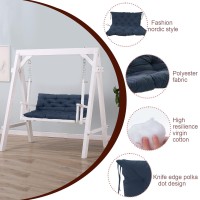 Miokystaner Porch Swing Cushions With Backrest, 2-3 Seater Waterproof Bench Pad Cushions, Thicken 4