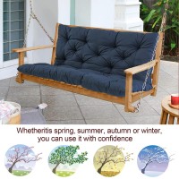 Miokystaner Porch Swing Cushions With Backrest, 2-3 Seater Waterproof Bench Pad Cushions, Thicken 4