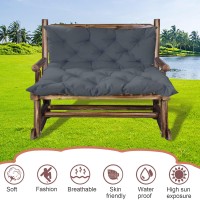 Miokystaner Porch Swing Cushions With Backrest, 2-3 Seater Waterproof Bench Pad Cushions, Thicken 4