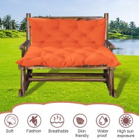 Miokystaner Porch Swing Cushions With Backrest, 2-3 Seater Waterproof Bench Pad Cushions, Thicken 4