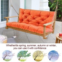 Miokystaner Porch Swing Cushions With Backrest, 2-3 Seater Waterproof Bench Pad Cushions, Thicken 4