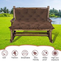 Miokystaner Porch Swing Cushions With Backrest, 2-3 Seater Waterproof Bench Pad Cushions, Thicken 4