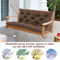 Miokystaner Porch Swing Cushions With Backrest, 2-3 Seater Waterproof Bench Pad Cushions, Thicken 4