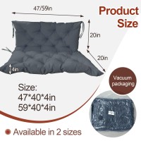 Miokystaner Porch Swing Cushions With Backrest, 2-3 Seater Waterproof Bench Pad Cushions, Thicken 4