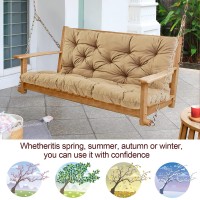 Miokystaner Porch Swing Cushions With Backrest, 2-3 Seater Waterproof Bench Pad Cushions, Thicken 4