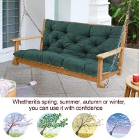 Miokystaner Porch Swing Cushions With Backrest, 2-3 Seater Waterproof Bench Pad Cushions, Thicken 4