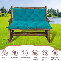 Miokystaner Porch Swing Cushions With Backrest, 2-3 Seater Waterproof Bench Pad Cushions, Thicken 4