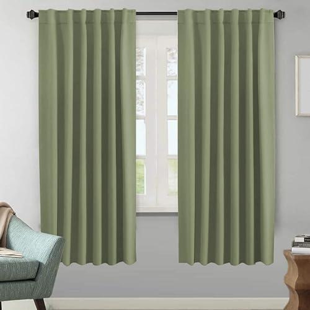 Hversailtex Blackout Curtains For Living Room Thermal Insulated Window Treatment Panels Room Darkening Blackout Drapes Back Tab