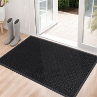 Mibao Front Door Mat Heavy Duty Durable Welcome Mat For Outdoor Indoor Dirt Trapper Waterproof Super Absorbent Door Mat For En