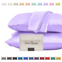 Elegant Comfort Silky And Luxurious 2Piece Satin Pillowcase Set For Healthier Skin And Hair Hidden Zipper Closure And Beautifu