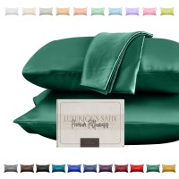 Elegant Comfort Silky And Luxurious 2Piece Satin Pillowcase Set For Healthier Skin And Hair Hidden Zipper Closure And Beautifu