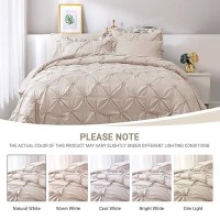 Jollyvogue Beige Twin Xl Size Comforter Sets 5 Pieces  Pintuck Bed In A Bag Comforter Set For Bedroom  Bedding Comforter Sets With Comforter  Sheets Ruffled Shams & Pillowcases