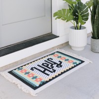 Letterfolk Customizable Doormat Standard All Weather Nonslip Rubber Doormat 18X30 White